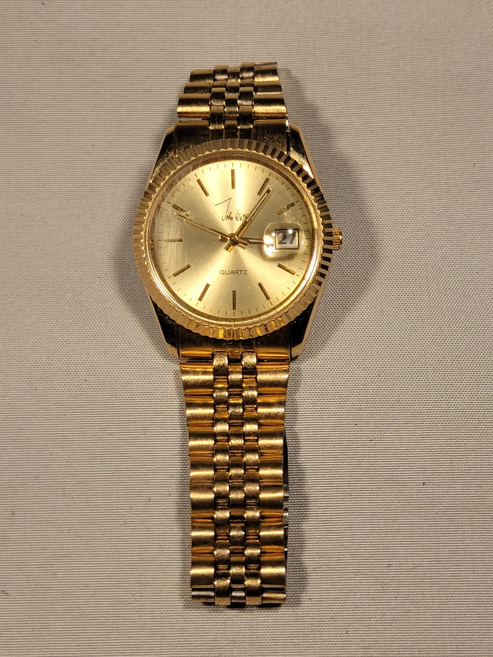 John Weitz Gold Tone Women's Quartz Watch with Date Window
